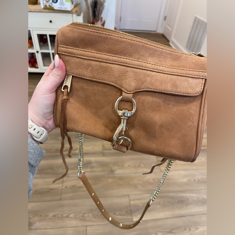 Rebecca Minkoff Tan Suede Mac Crossbody Bag - Picture 5 of 6